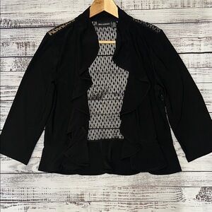 Nina Leonard Ruffle Trim Bolero Cardigan Sz. L‎